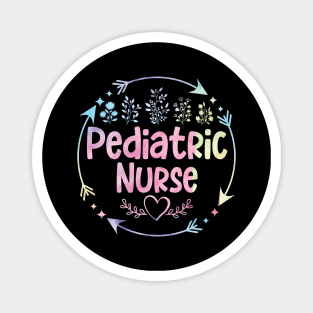 Pediatric Nurse cute floral watercolor Magnet